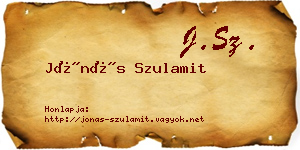 Jónás Szulamit névjegykártya